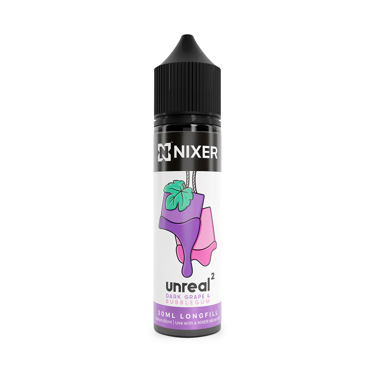 Nixer x Unreal 2 - Dark Grape & Bubblegum 30ml Longfill